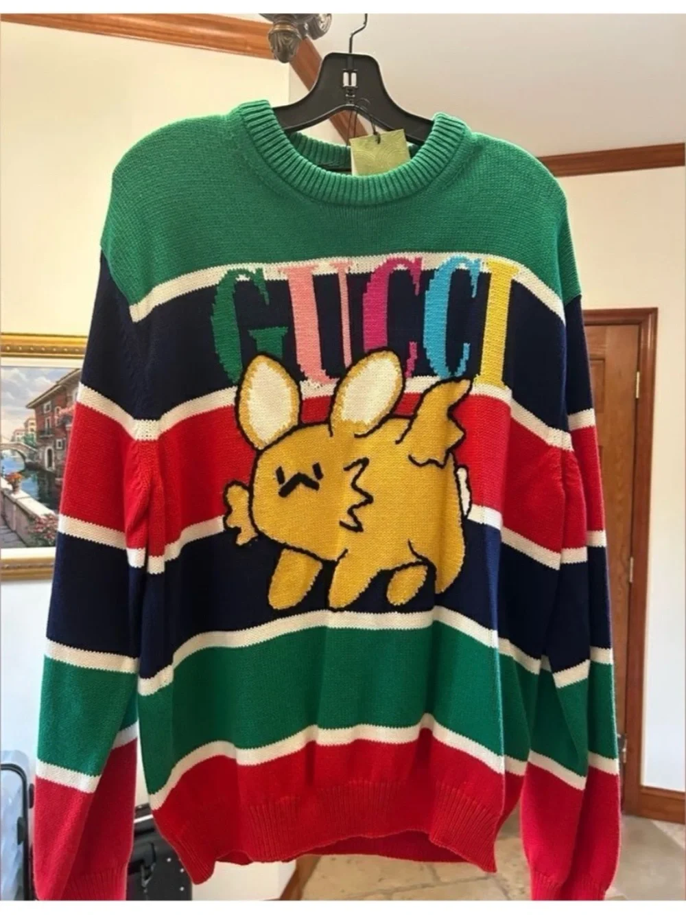 Gucci cotton/wool Cable knit sweater size large made in Italy NWT